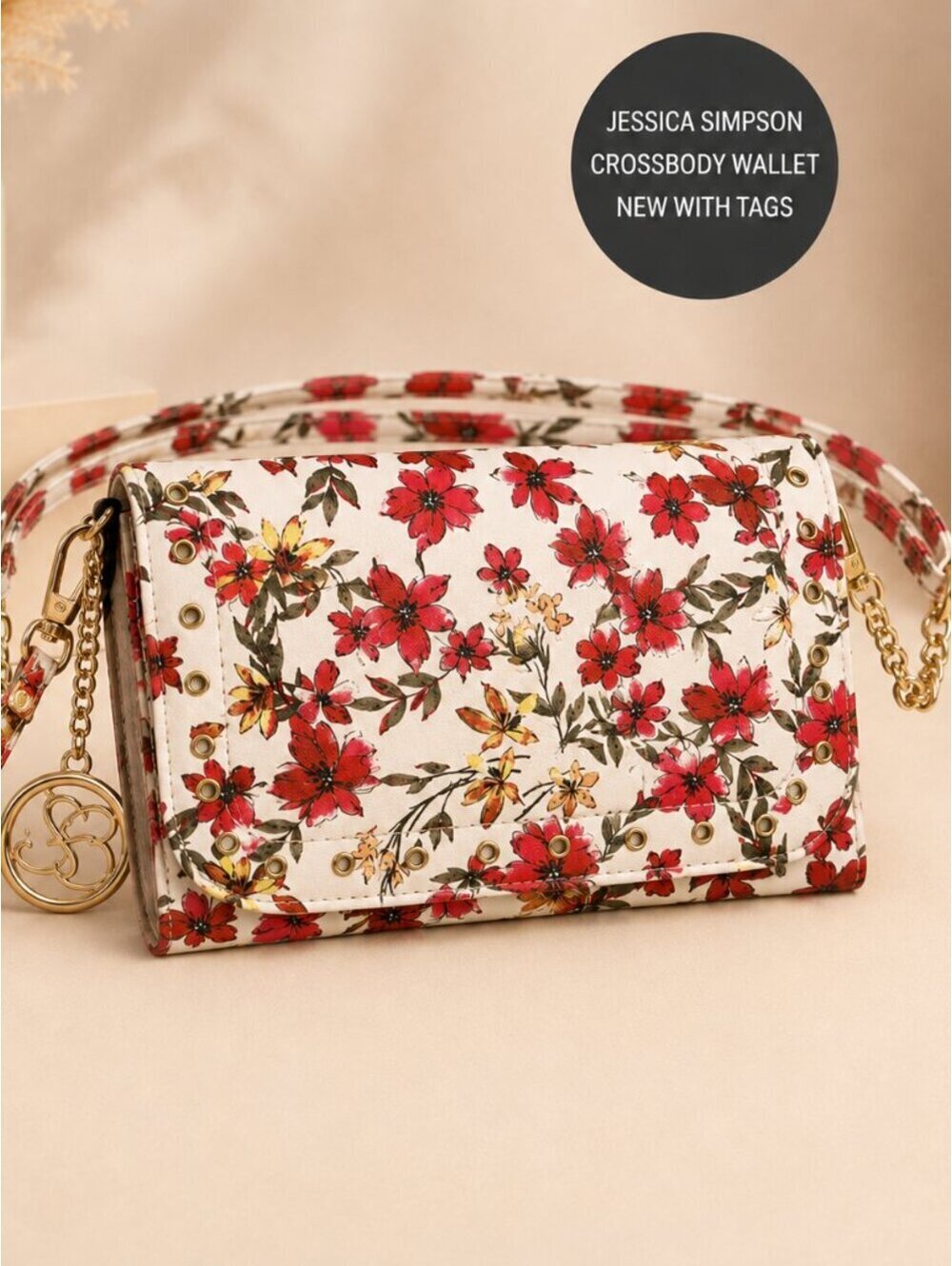 New With Tags | Jessica Simpson Floral Crossbody Wallet Bag with Chain